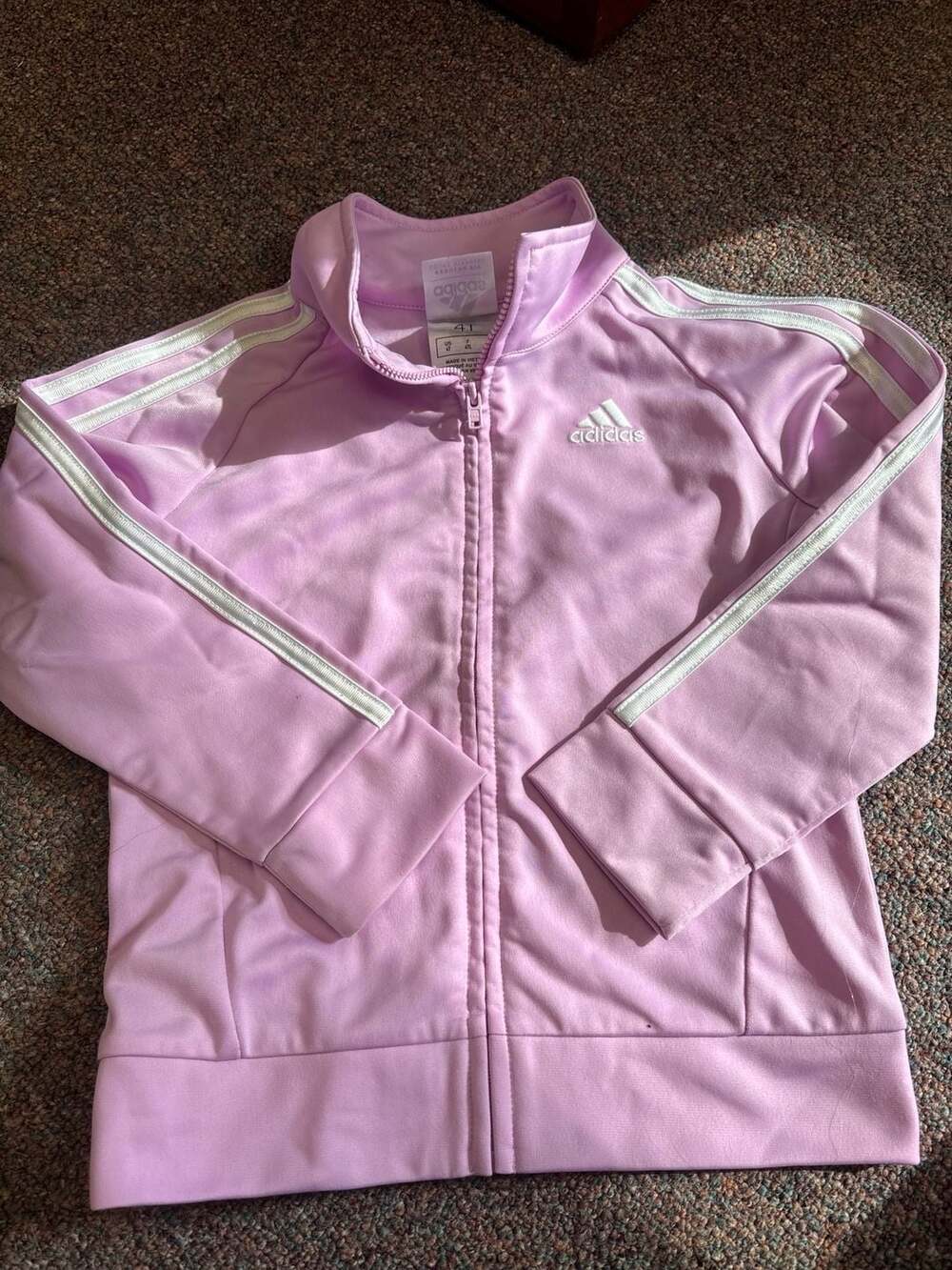 Adidas Tricot Track Jacket Size 4T Pink Regular Fit
